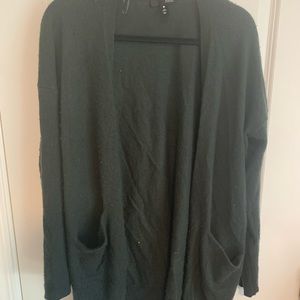 100% Cashmere army green cardigan - Size L